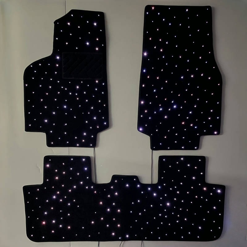 Cross-Border Hot Selling Modely Car Luminous Atmosphere Light Foot Mats Car Carpet Interior Decoration Starry Sky Blanket