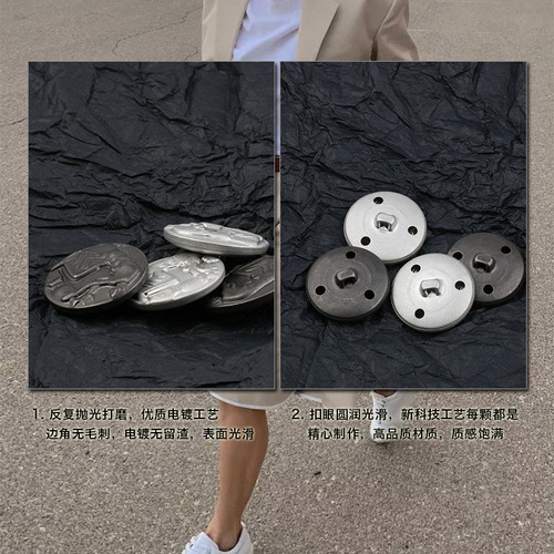 Metal Copper Button Round Copper Buttons Windbreaker Suit Open Jacket Decorative Button Pattern Button Accessories Coat Buttons
