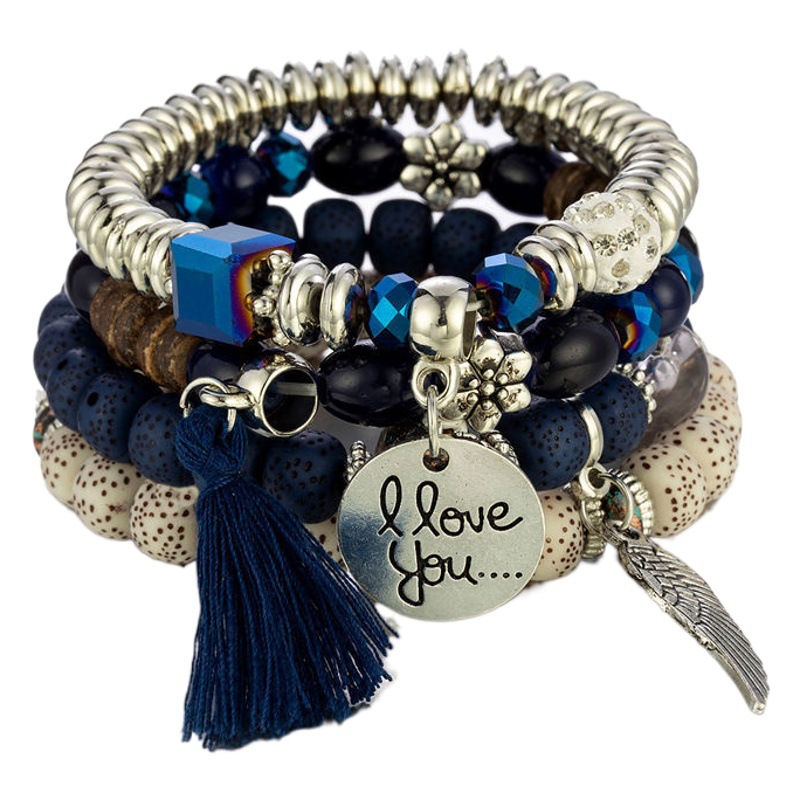 Manufacturer Direct Supply of Beads, Bohemian Style Multi-Layered Beaded Bracelets, Elastic Bracelets, Hand Jewelry, European and American Accessories