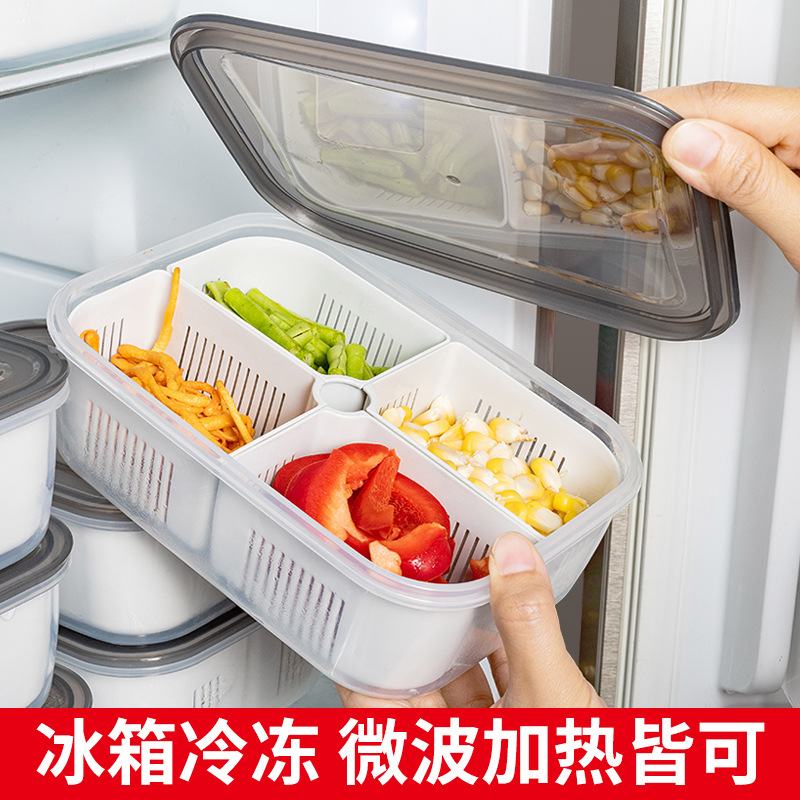 Refrigerator crisper food grade onion, ginger and garlic special packing box household kitchen fruit storage box frozen meat box