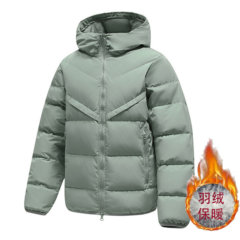 Marca transfronteriza de la misma chaqueta de plumón hombre corto chaqueta con capuz hombre invierno chaqueta de plumón ultra ligera de plumón blanco