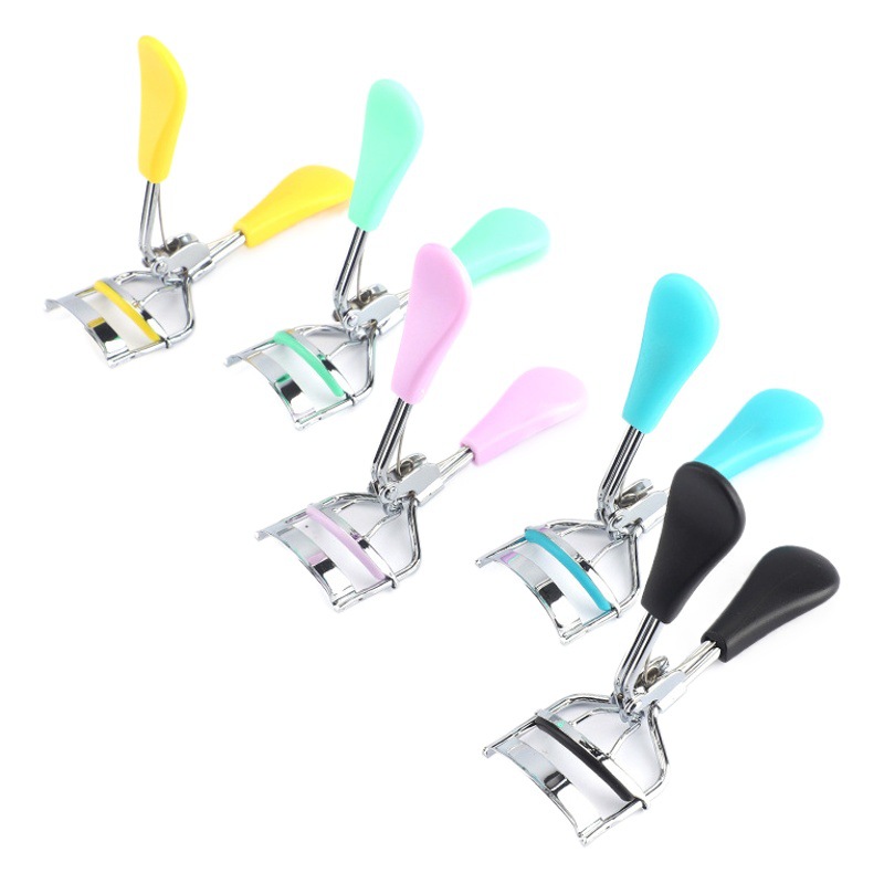 Rímel rizado de color, asistente de pestañas, herramienta de belleza portátil, mango de lengua de pato, rizador de pestañas de gran angular de plástico