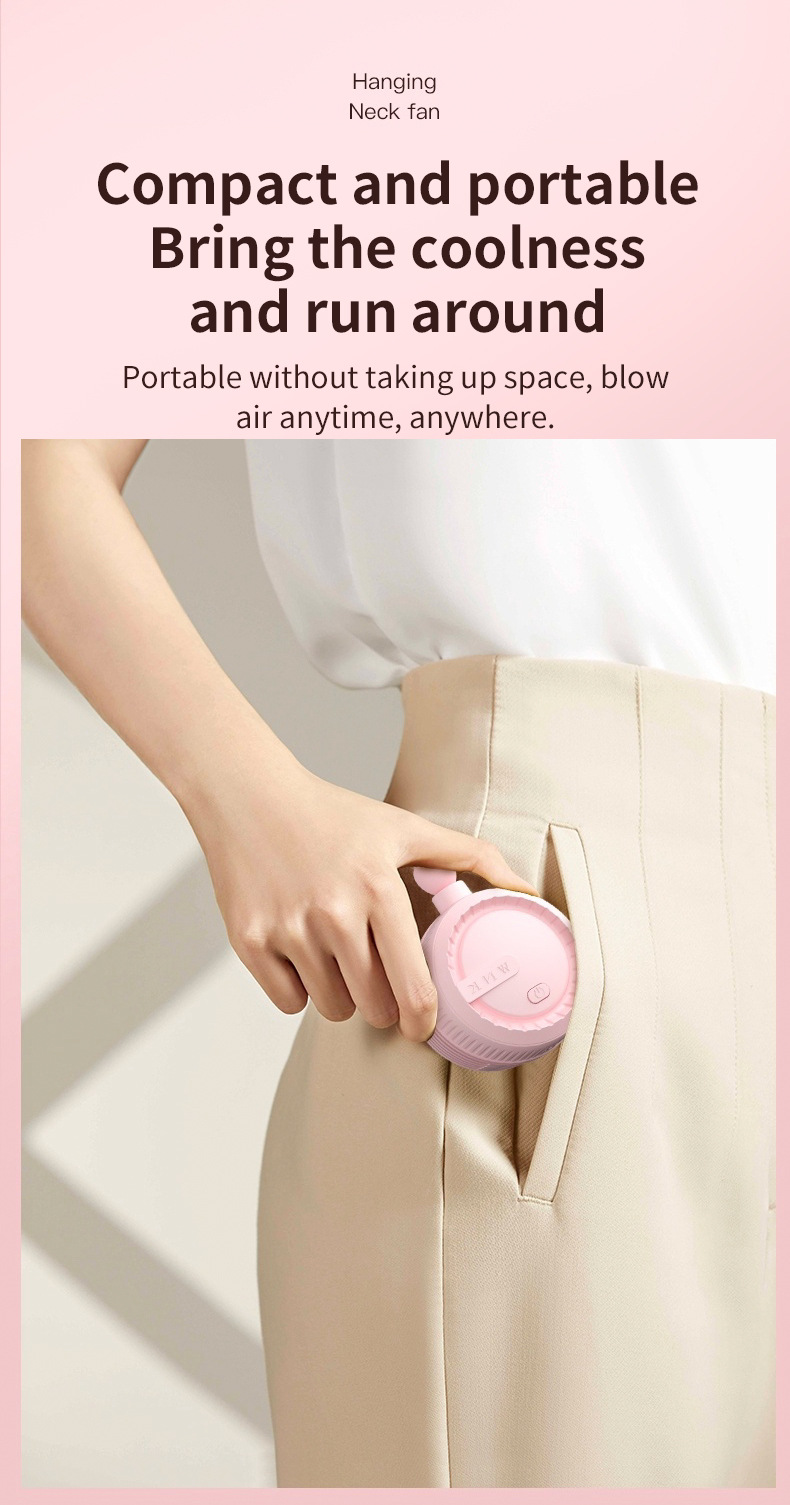 Portable Neck Fan Bladeless Usb Rechargeable Silent Cooling Fan_voghion.com
