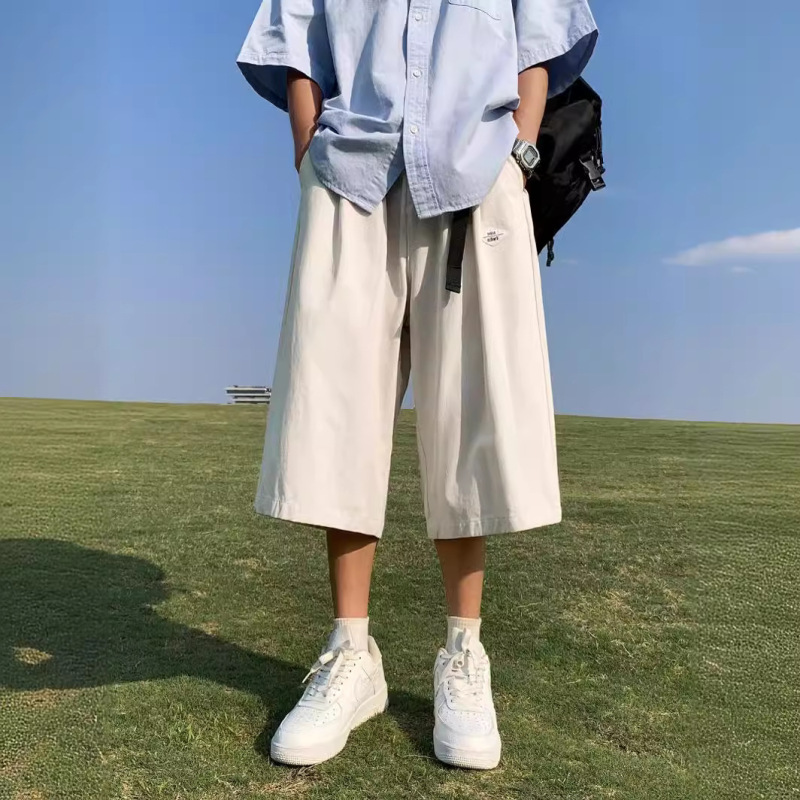 Summer Capri Pants Boys Loose oversize Over-the-Knee Shorts American Style Ins Fashionable Brand Casual Wide-Leg Pants