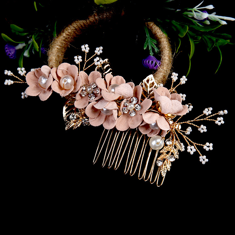 Transfronteriza AliExpress Boda nupcial hecho a mano flor peine del pelo insertar peine updo flor tocado vestido banquete accesorios de estudio