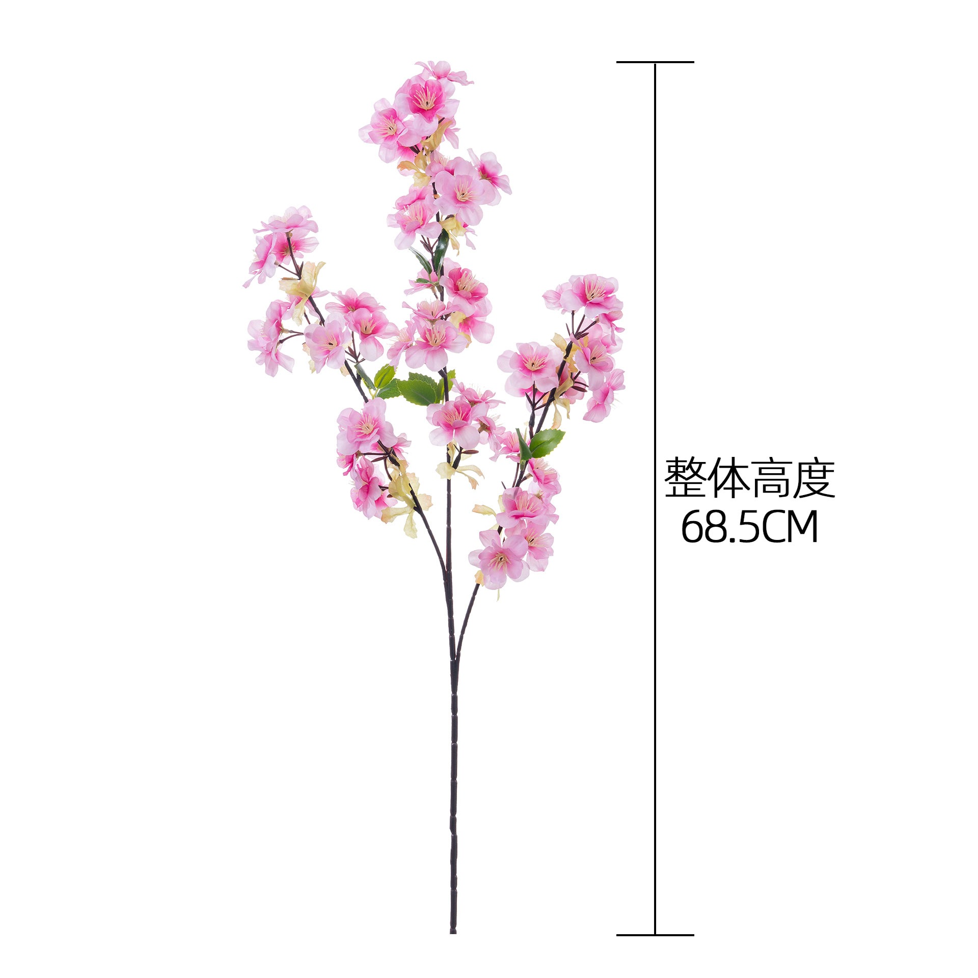 Flor de cerezo 3 horquilla flor de cerezo fábrica de flores de simulación decoración del hogar boda flores de mano rosa pared de flores falsas transfronterizas INS