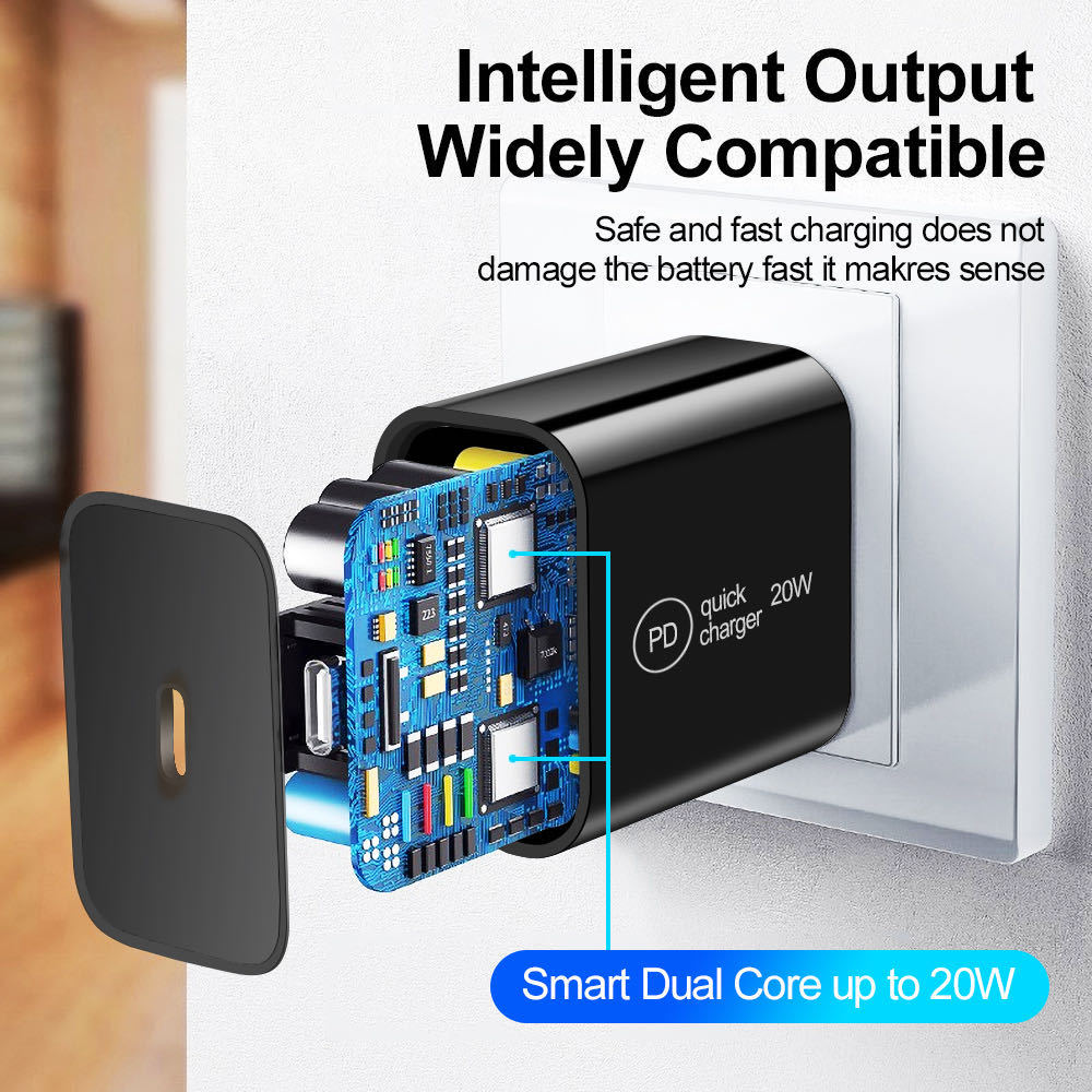 Apple Huawei Tablet 18W carga de flash de cabeza de carga rápida 20W teléfono móvil PD cargador adecuado para iphone12 cabeza de carga