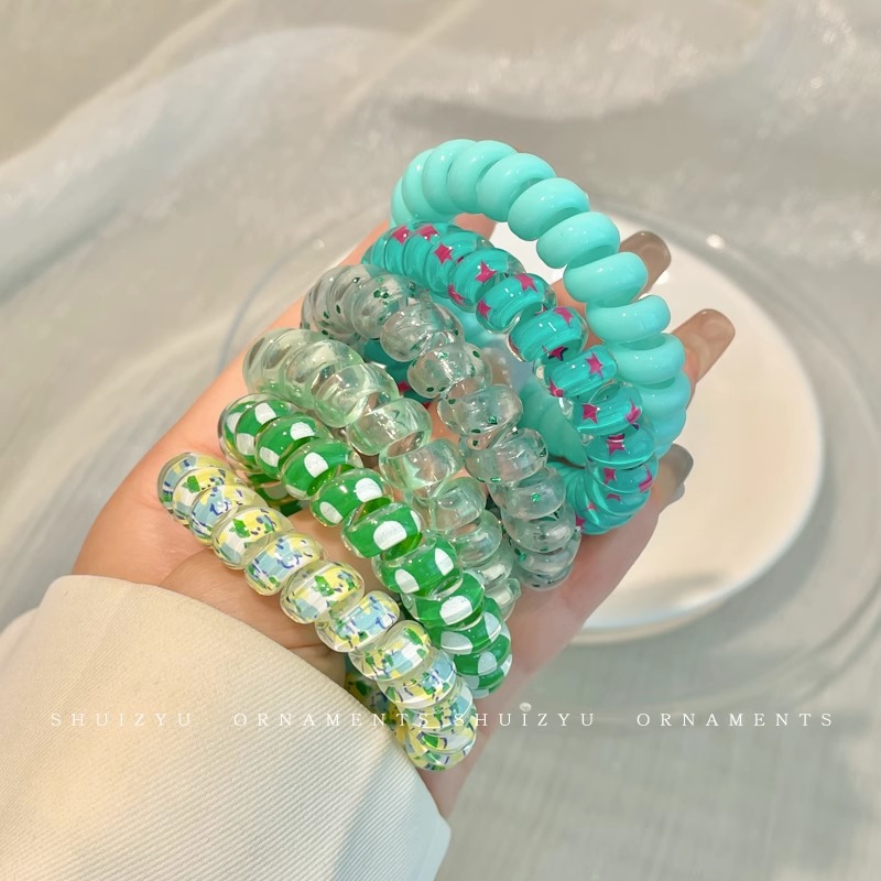 Línea telefónica con lazo, anillo para el cabello, tocado, nueva trenza de burbujas, cuerda para el cabello trenzada, alta elasticidad, sin dañar el cabello, cuerda para atar, banda de goma femenina