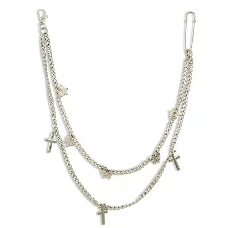 Accessories Punk Hip-Hop Thick Butterfly Cross Mix Body Unisex Versatile Pants Chain_voghion.com