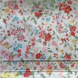 红色清爽小碎花纯棉斜纹布  批发小清新碎花服装旗袍娃娃衫宝宝布