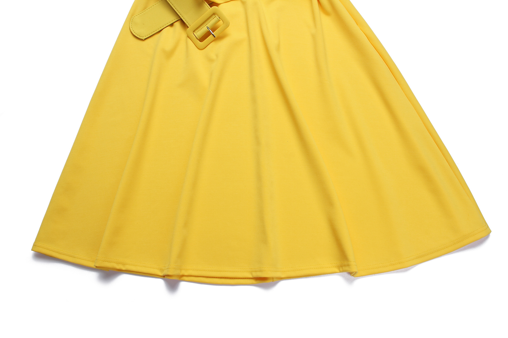 Solid Color Lapel Three-Quarter Sleeve Dress NSGML112283