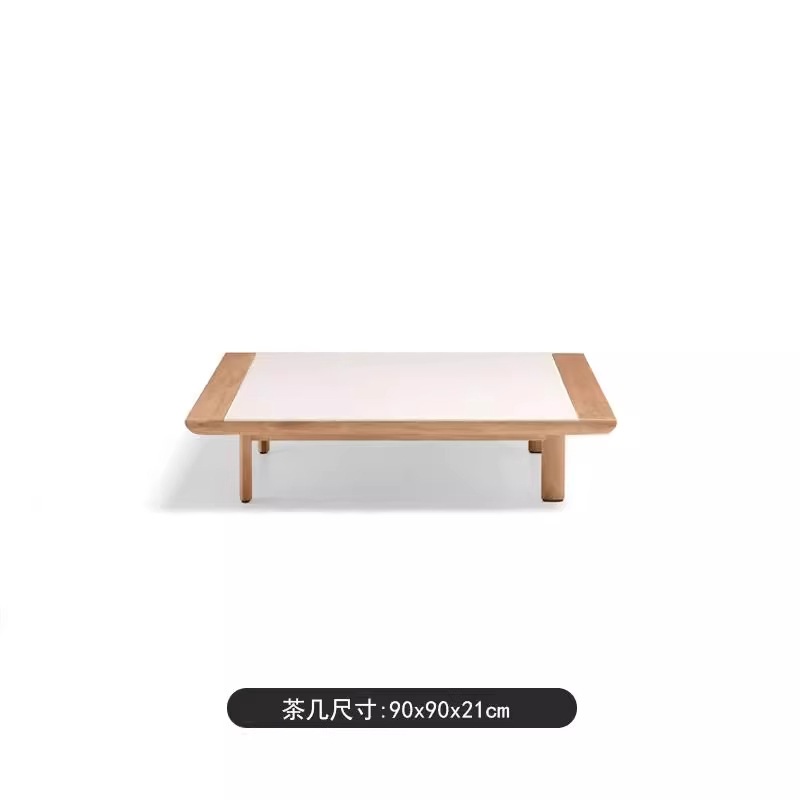 Sofá de madera maciza al aire libre a prueba de lluvia y protección solar terraza mesa de té al aire libre nórdica ocio varña patio combinación de muebles de villa