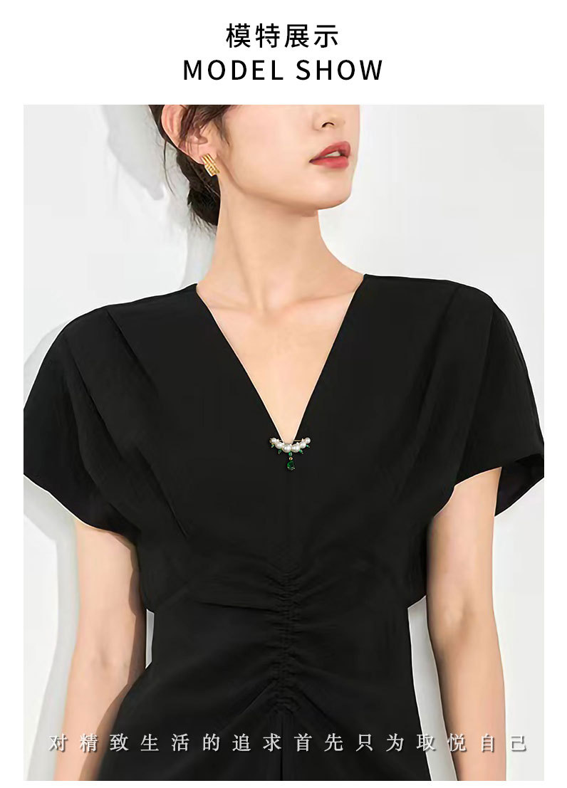 简约百搭珍珠水滴胸针小众设计轻奢风胸花新品个性潮款