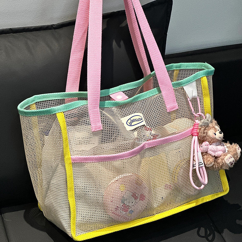 Large Capacity Waterproof Swimming Bag, Outdoor Portable Mesh Large Storage Bag, Summer Travel Water-Draining Portable Beach Bag