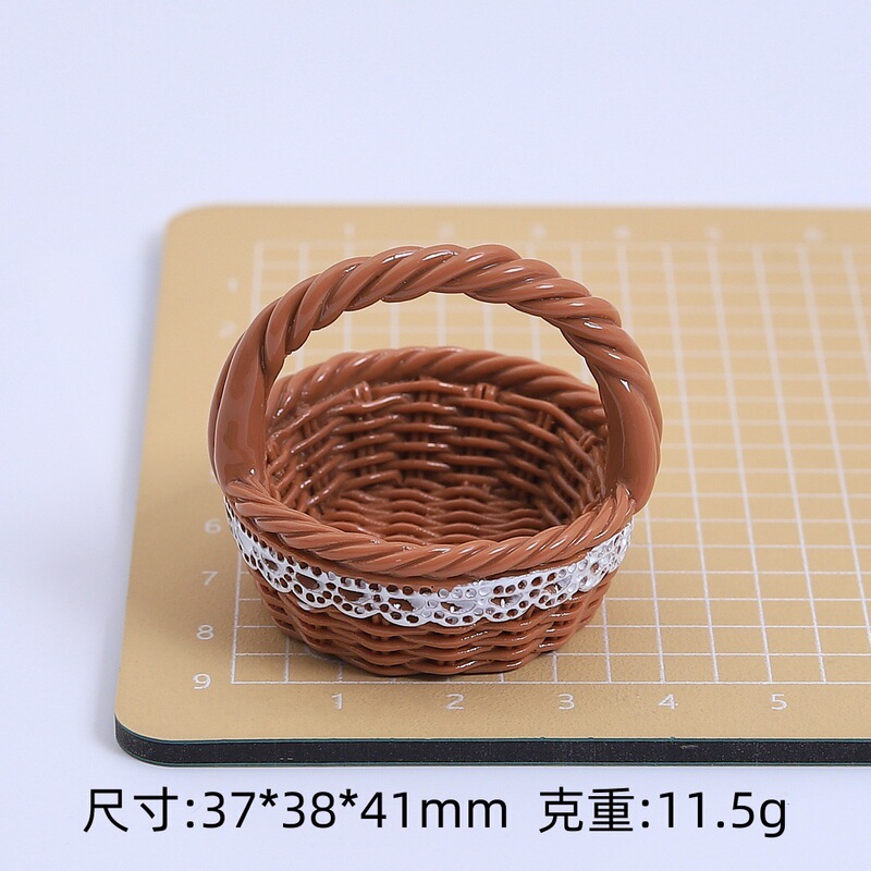 立体编织篮子创意食玩卡通手工diy奶油胶树脂小配件饰品材料批发|undefined