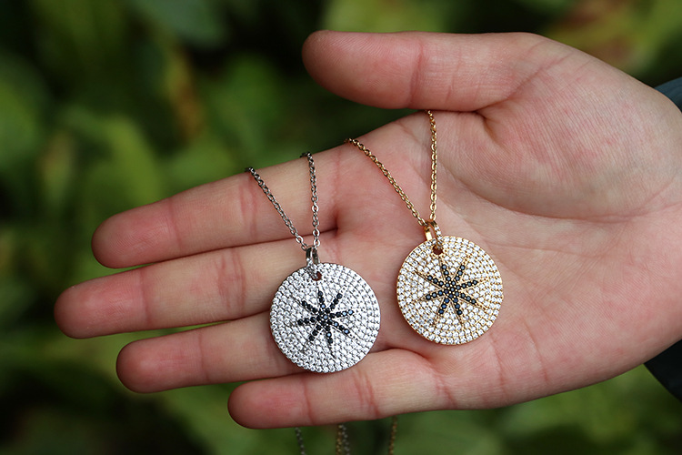 Plating Design Simple Micro-encrusted Rice-shaped Copper Micro-encrusted Zircon Round Necklace