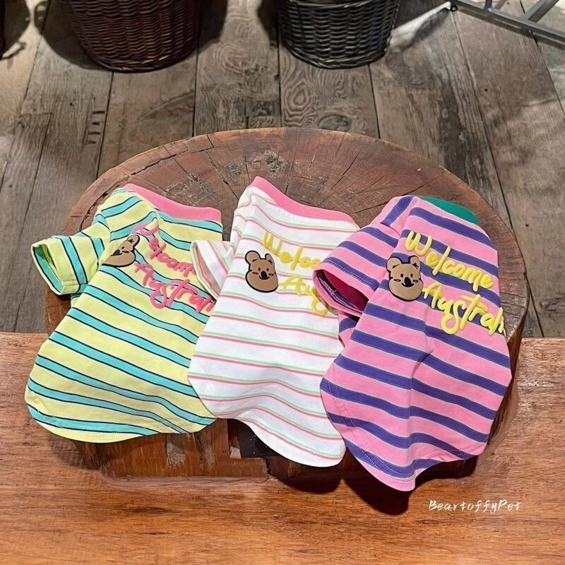 Pet Clothing for Dogs and Cats, Bichon Teddy Small Dogs, Spring and Autumn Thin Striped Dopamine Warm Base Layer Versatile Pet Clothing for Dogs and Cats, Bichon Teddy Small Dogs, Spring and Autumn Thin Striped Dopamine Warm Base Layer Versatile