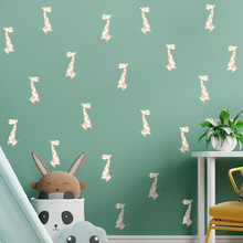 波西米亚风儿童房卧室墙贴卡通长颈鹿男孩女孩房卧室墙纸pvc跨境