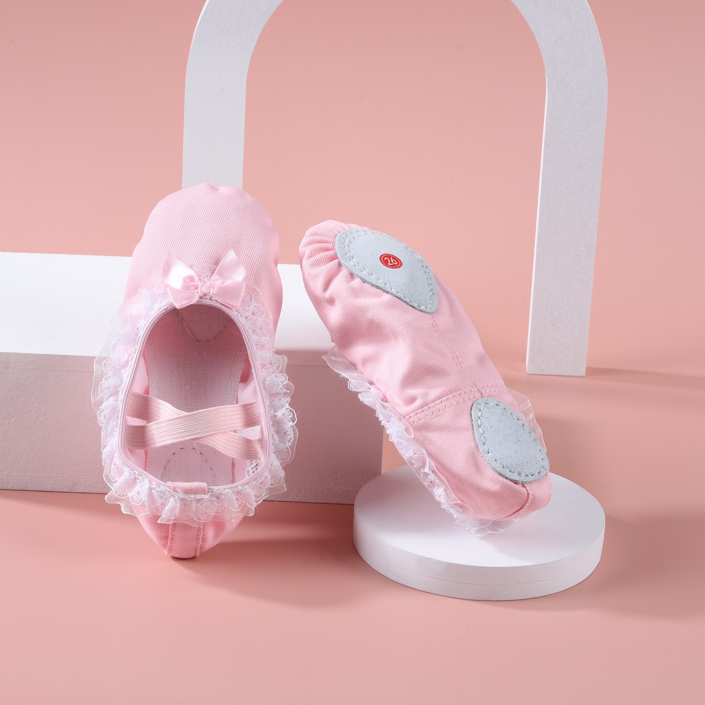 Lace Handmade Lace Dance Shoes Practice Shoes Export South Korea Cotton Children Soft Sole Ballet Shoes for Girls Manufacturers