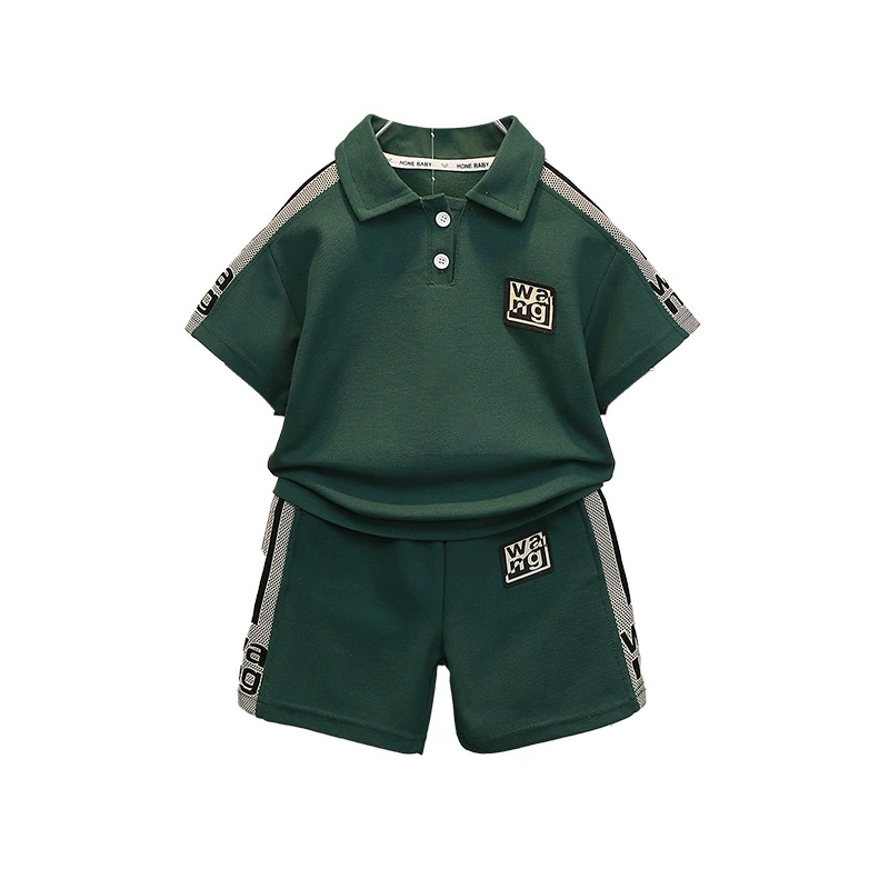 Children's Polo Set for Boys, Short-Sleeve Summer Two-Piece, Western Style, Sizes 80–120 cm