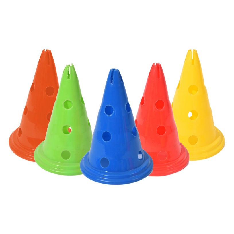 30/50/52/72 multi-functional thickened logo barrel with holes football training equipment obstacle plastic barrel cone barrel