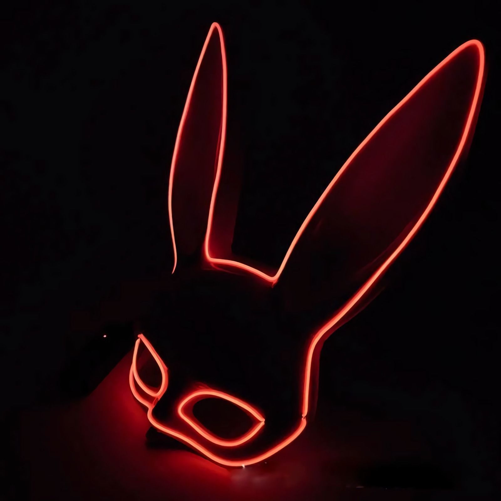 LED Bunny Girl Bar Show Bungee media cara máscara de conejo mascarada LED Halloween accesorios luminosos