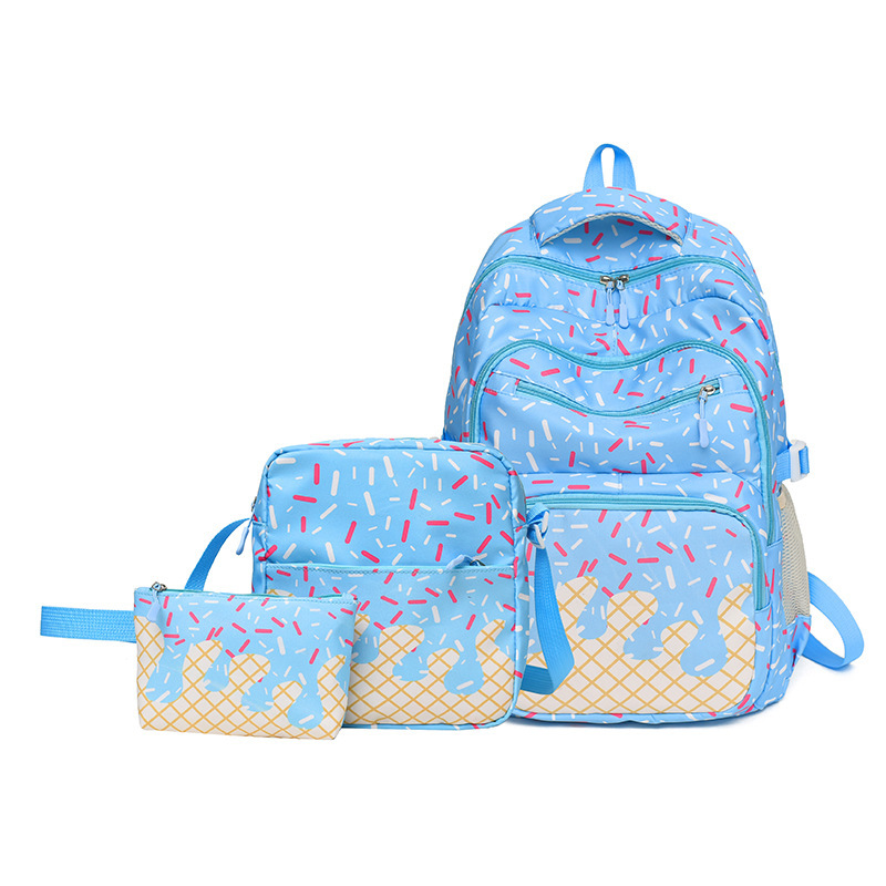 New Ice Cream Series Three-Piece Backpack Set, Girly College Style Backpack, Korean Sweet Backpack for College Students New Ice Cream Series Three-Piece Backpack Set, Girly College Style Backpack, Korean Sweet Backpack for College Students