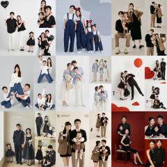 2025 新しいフォトスタジオ親子服子供の写真撮影服 4 人家族ポートレートアート写真撮影服