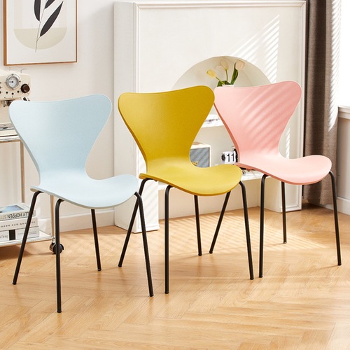 Home backrest chair thickened plastic chair Nordic simple plastic dining chair outdoor chair leisure table and chair restaurant stool
