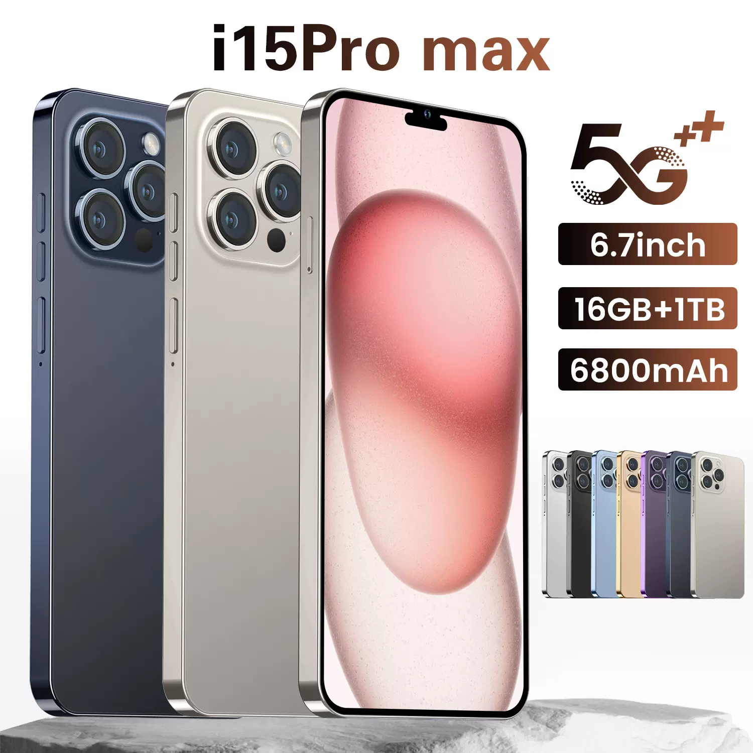 爆款热销I15 Pro Max跨境手机16+1  6.7寸安卓8.1 美客多OZON批发