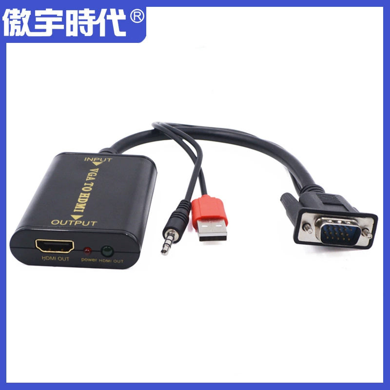 Преобразователь VGA в HDMI с аудио входом и питанием по USB, конвертер VGA в HDMI для аудио-видео