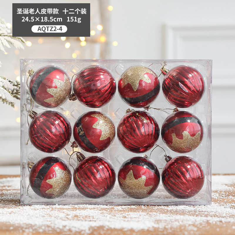 6cm rojo Santa Claus calabaza bolas traje/12 unids/151G