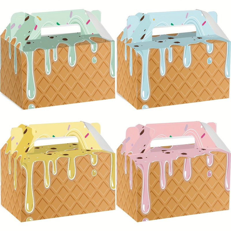 Ready-Made Macaron-Colored Ice Cream Tote Box Wedding Party Favor Packaging Box Candy Box Gift Box