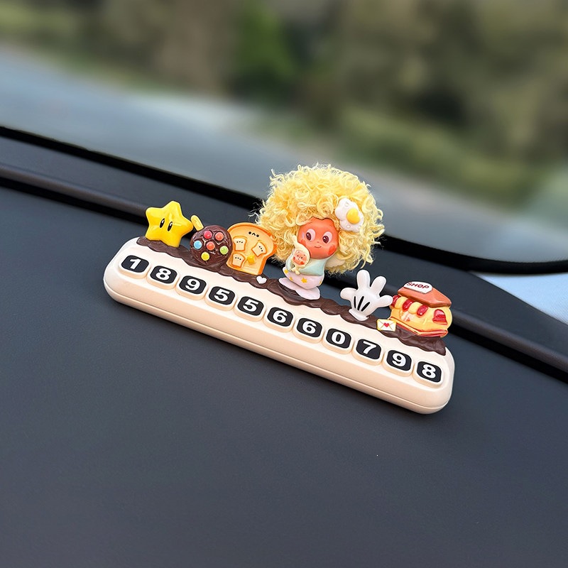 2026 New Model Star-Shaped Car Phone Number Plate, Temporary Parking Cute Decoration for Women
