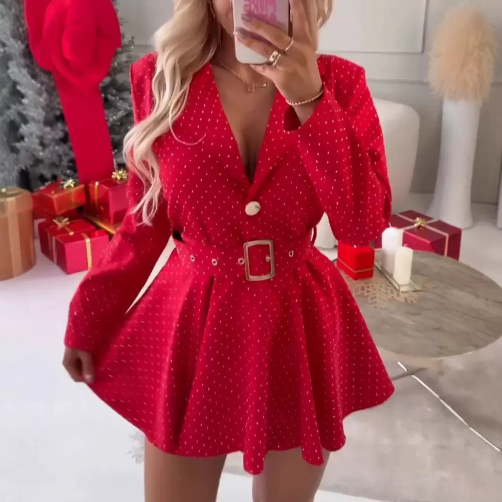 2025欧美跨境女装独立站亚马逊速卖通新款instagra纯色烫钻连衣裙