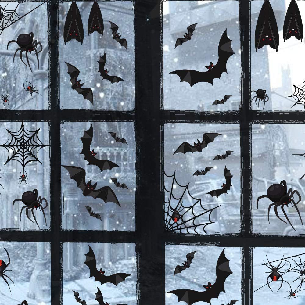 Halloween negro murciélago araña pegatinas ventanas de vidrio adsorbente decoración de automóviles decoración de fiestas