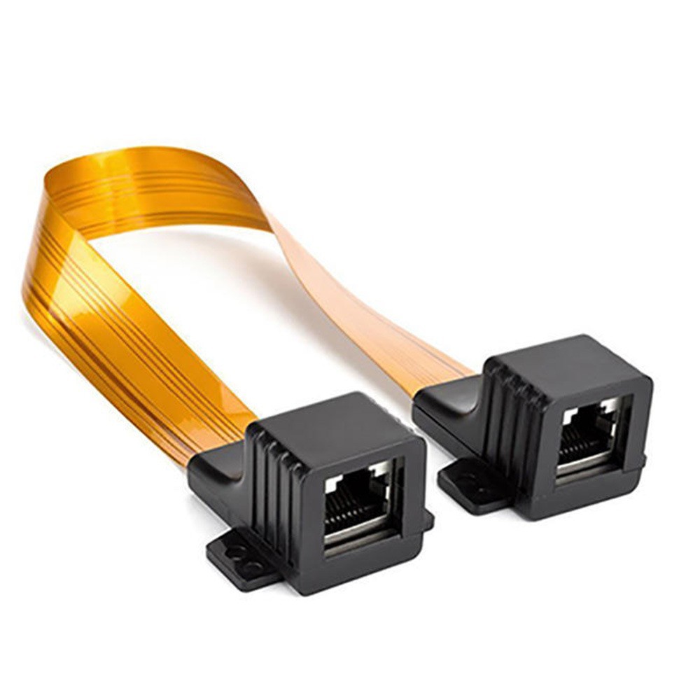 RJ45母座网络穿墙线 CAT5软排线 带耳朵可固定超薄FPC网络线