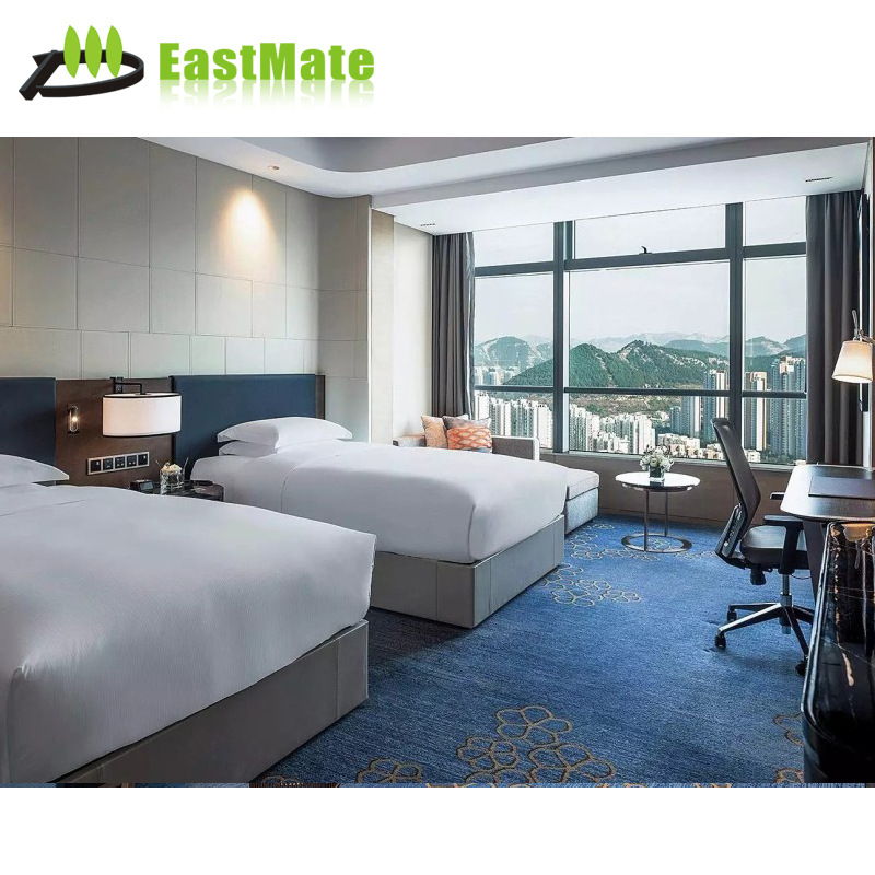 Foshan Hotel Furniture Factory Guest Room New Chinese-Style Complete Standard Room Solid Wood Bed