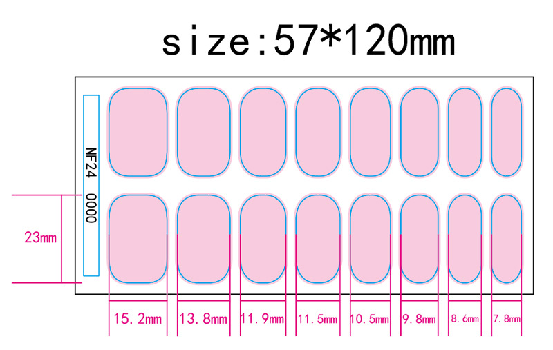 16 finger gel nail stickers NF series finger type