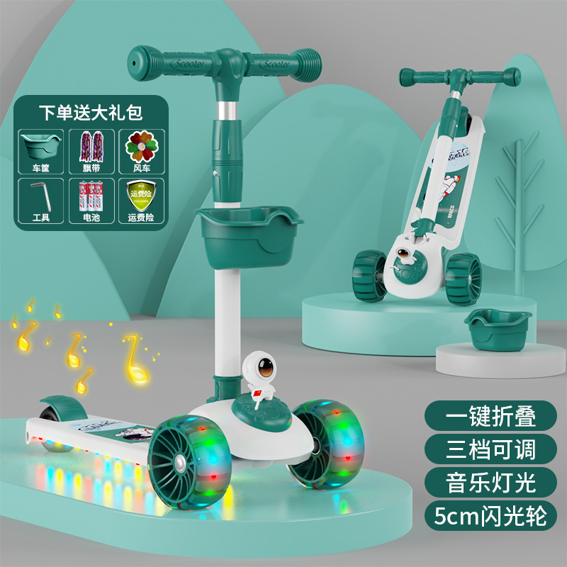 Niños de scooter con asiento plegable 2-6-10 años de edad niños y niñas tres en uno scooter con pedal