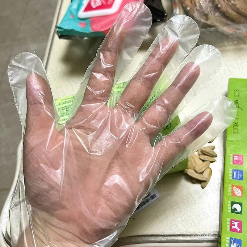 食品级一次性手套 特厚防水商用加厚手膜塑料薄膜透明抽取式盒装|undefined