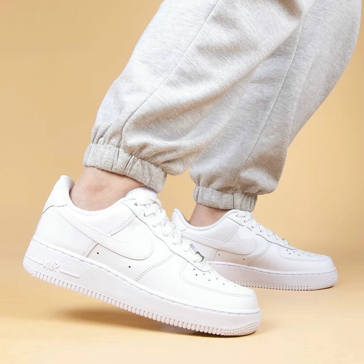 Putian Shoes Pure Original Air Force One Pure White High Version White Sneakers Wheat-Colored Men's Shoes Women's Shoes Height-Increasing Casual Sneakers
