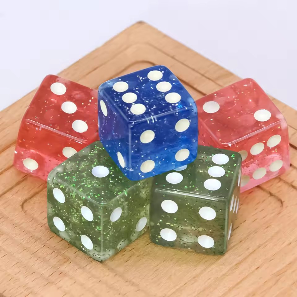 No. 19 Square Corner Dice, Flashing Dice, Game Accessories, Board Game, Multiple Colors Available, 1.9CM