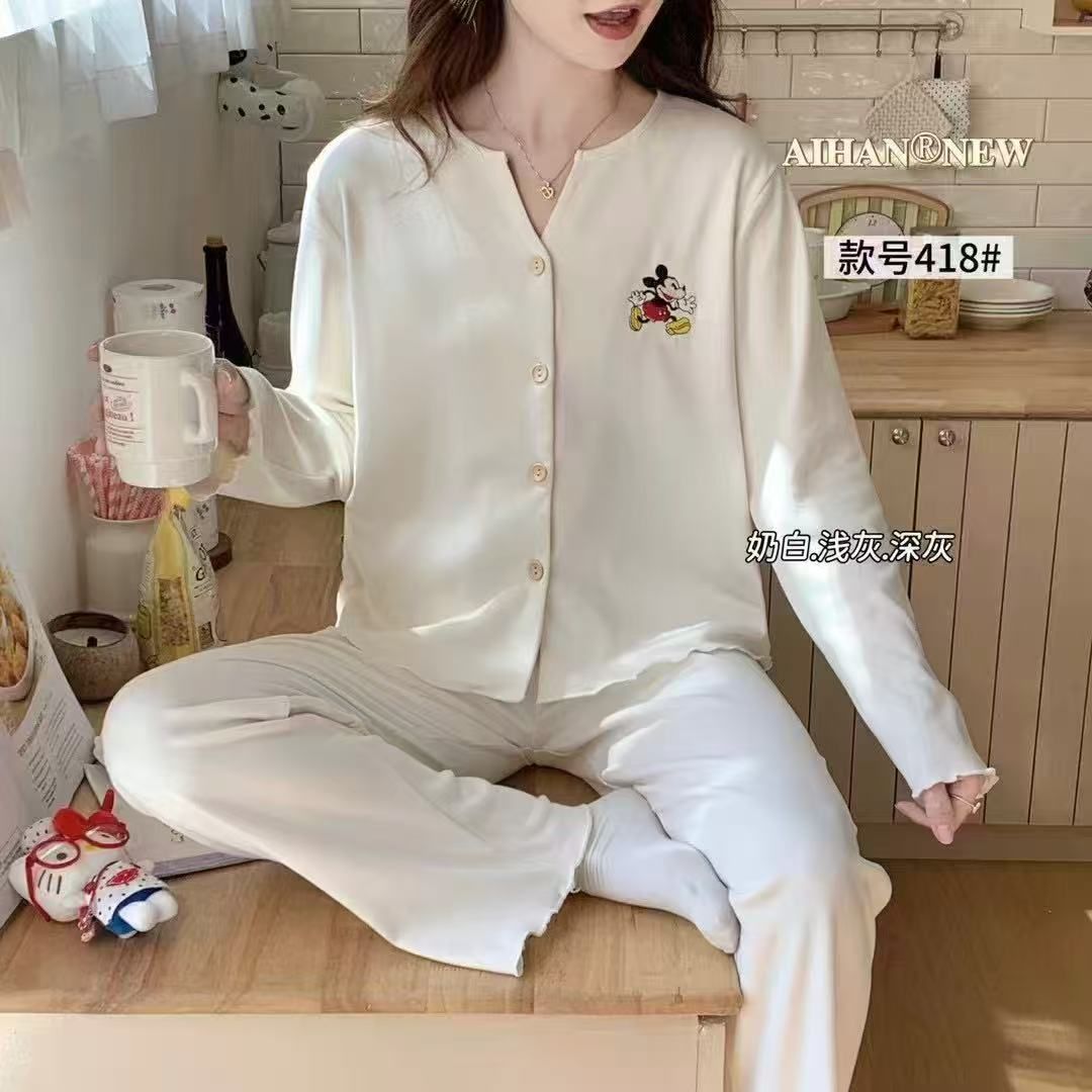 Transfronterizo mayorista invierno de terciopelo cardigan de cuello V para jóvenes gruesas calentamiento pijamas de invierno de mujer ropa de casa