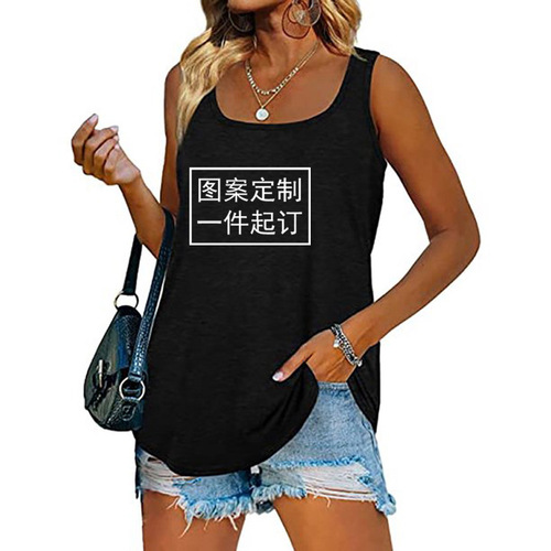 Printable Print Women's Solid Color Backless Tank Top for Spring and Summer