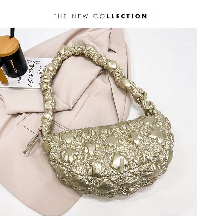 Koreanische Version der modischen Wolkentasche, plissierte Knödeltasche, vielseitige Umhängetasche mit einer Schulter für Damen (mit Staubbeutel im Lieferumfang enthalten)_voghion.com