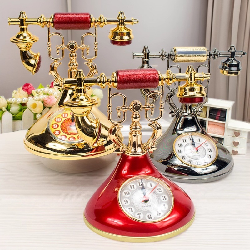 Transfronterizo Amazon pequeño reloj de alarma europeo retro MESA DE TELÉFONO despertador clásico galvanoplastia exportación pequeño reloj de alarma