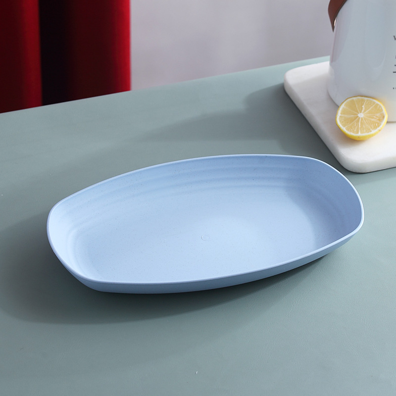 Plato de pescado 4 unids paja trigo hogar grande creativo europeo oval rectangular dumpling plato fruta