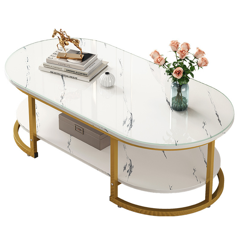 Mesa de café sala de estar casa sofá mesa de lado Luz de lujo simple mesa de té moderna pequeña mesa de café apartamento vidrio redondo pequeño