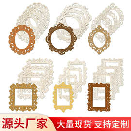 亚马逊热销木质未完成复古镂空相框DIY绘画展示图片保存圣诞挂件